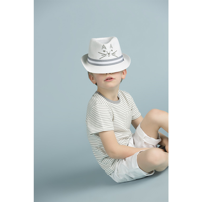 Tee-shirt manches courtes à rayures all-over avec poche 