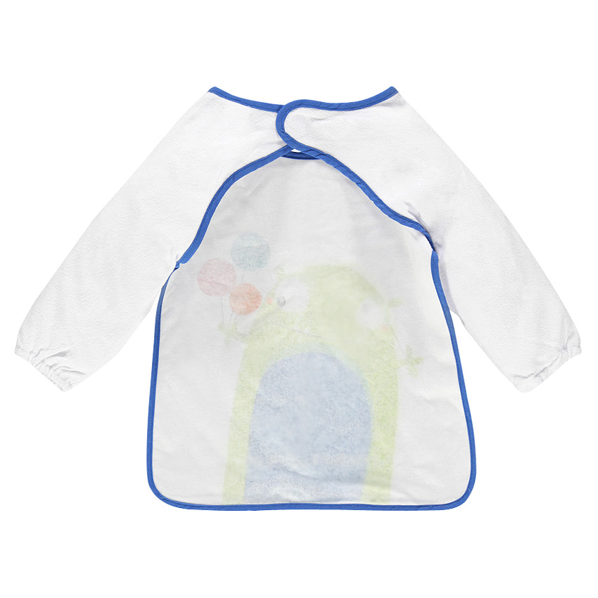 Bavoir manches longues en éponge doublé PVC avec print fantaisie 