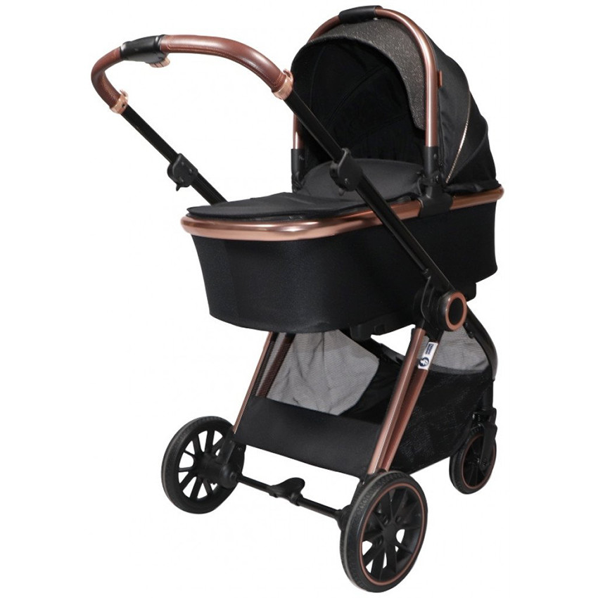 Poussette duo avec nacelle Fenix - Noir/Rose Gold 