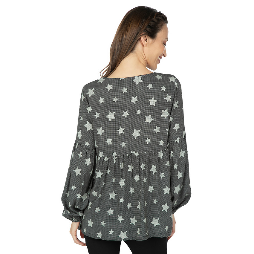 Top de grossesse manches longues à étoiles all-over 