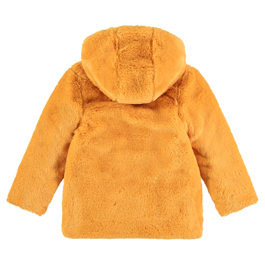 Manteau en fausse fourrure moutarde doublé sherpa 
