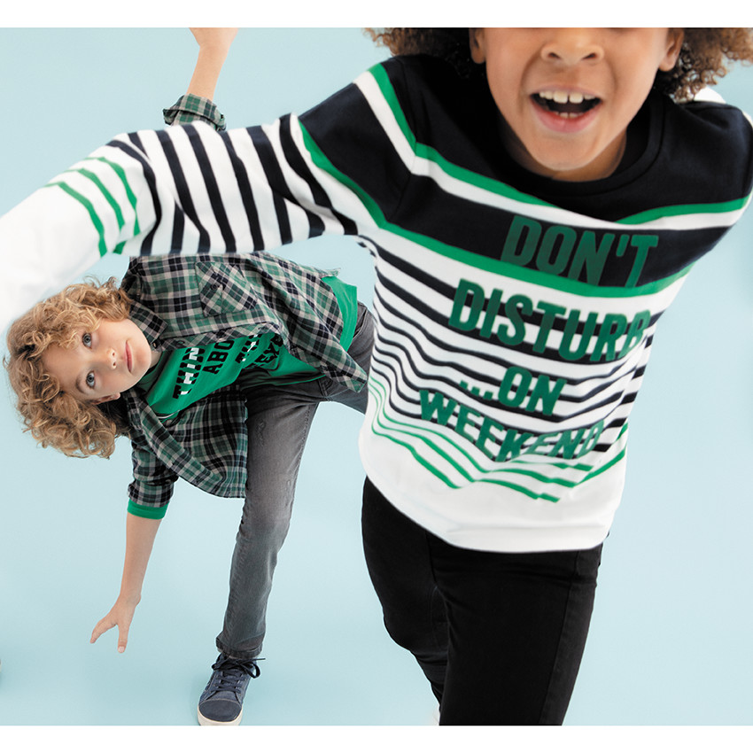 Junior - T-shirt manches longues en jersey avec message printé 