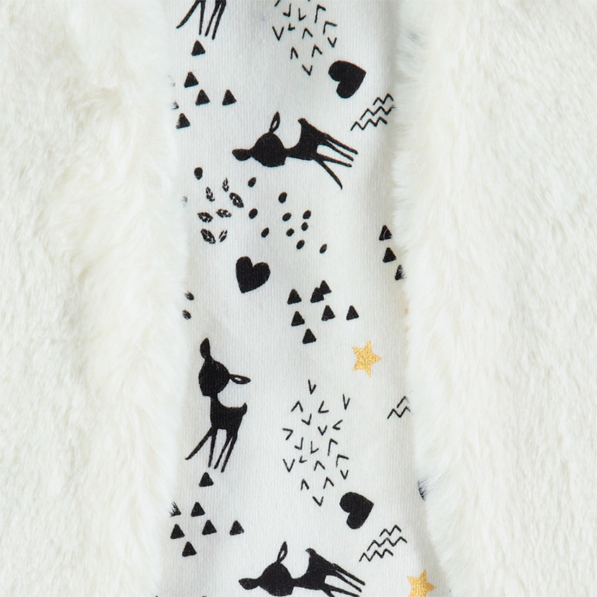 Gilet sans manches en sherpa avec doublure jersey imprimée all-over 