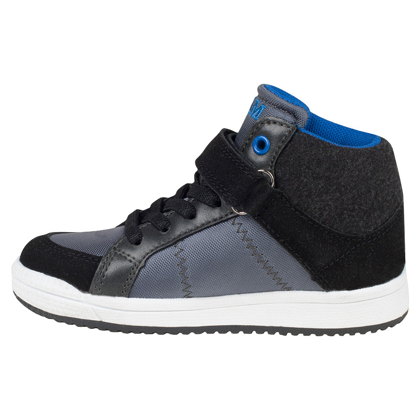 Baskets montantes bi-matière à lacets et scratch 