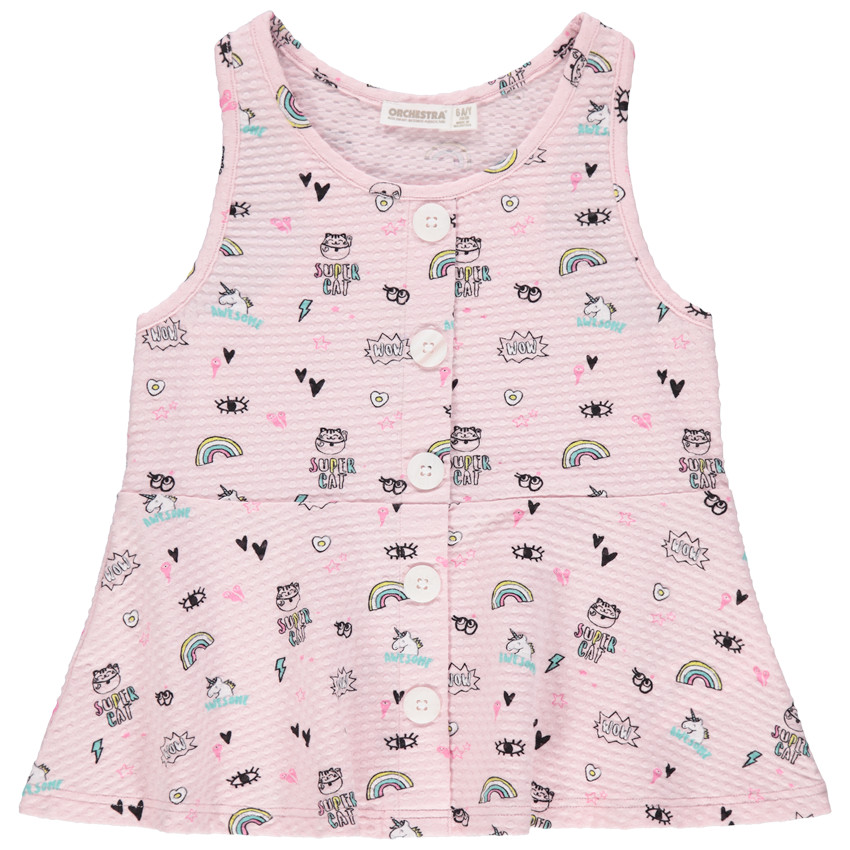 Débardeur en maille à imprimés fantaisie all-over 