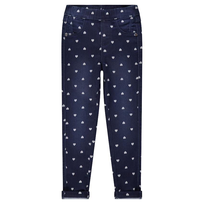 Jegging effet used avec coeurs all-over 