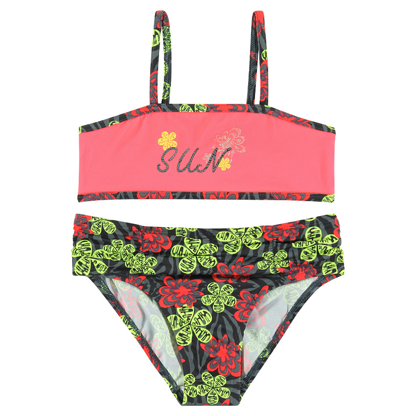 Maillot de bain 2 pièces imprimé fleurie 