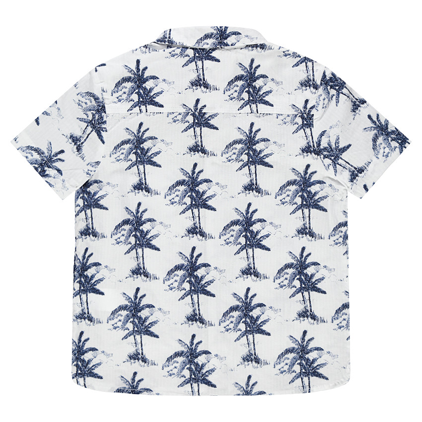 Chemise manches courtes avec palmiers printés all-over 