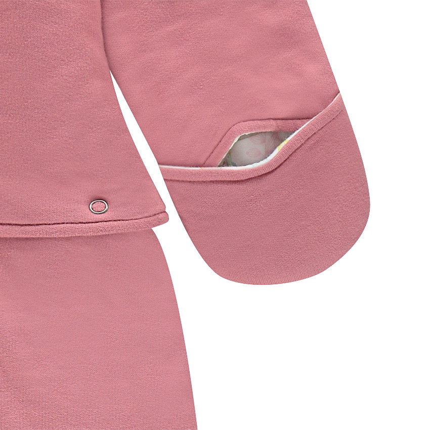 Combi-pilote nid d'ange en molleton avec lapin brodé 