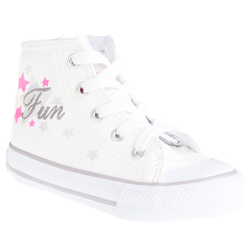 Baskets montantes en toile avec zip et lacets 