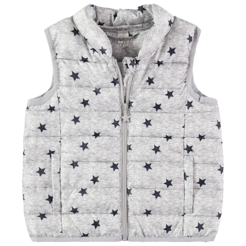 Doudoune sans manches légère avec doublure imprimée étoiles 