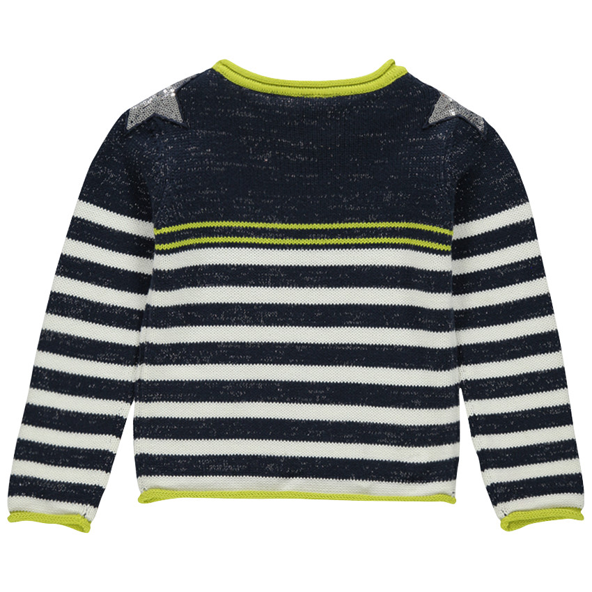 Pull marinière en tricot et fils argentés avec sequins fantaisie 