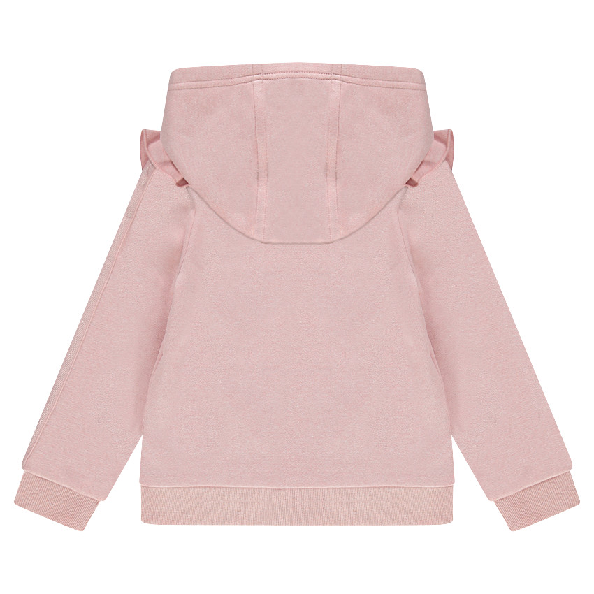 Gilet en molleton à capuche avec volants et motif fantaisie 