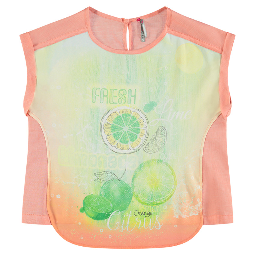 Junior - Tee-shirt manches courtes coupe asymétrique print fruits 