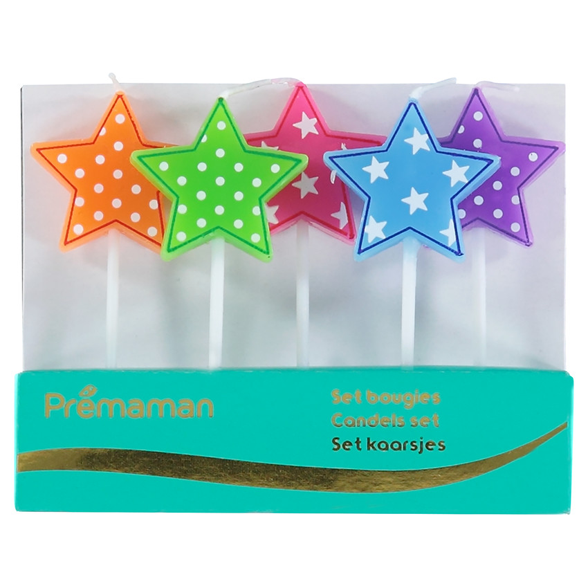 Lot de 5 bougies d'anniversaire thème transports 