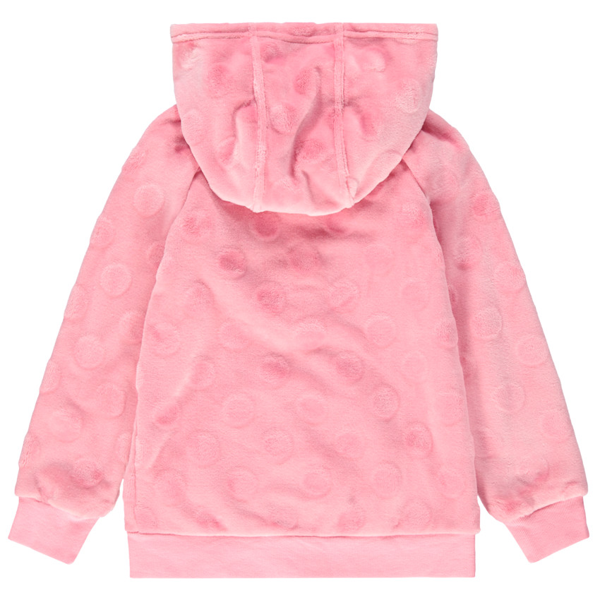 Sweat à capuche en sherpa avec motifs en sequins et col zippé 