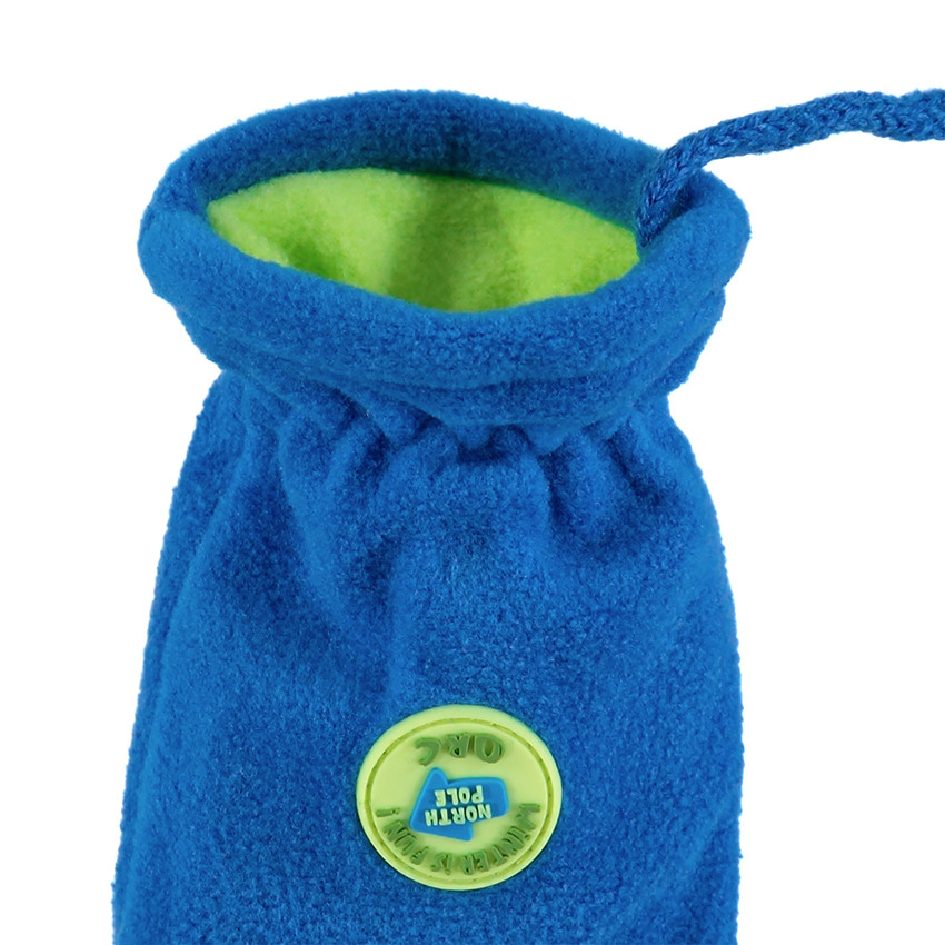 Moufles en micropolaire doublées micropolaire avec badge en gomme 