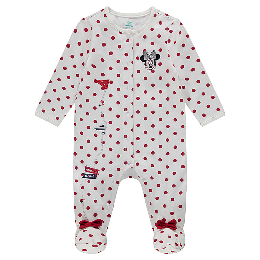 Dors-bien en jersey à pois all-over avec broderie Disney Minnie 