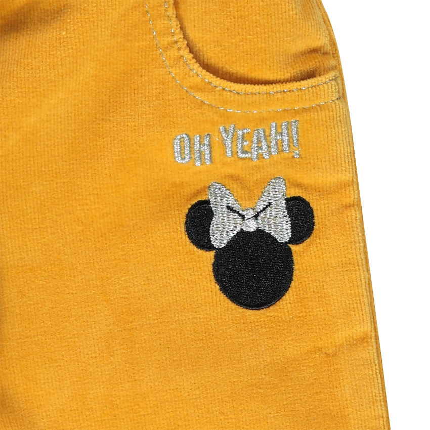 Pantalon large en velours avec bretelles élastiquées et broderie Disney Minnie 