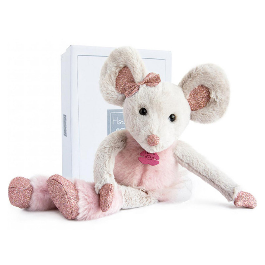 Peluche Souris étoile 37cm - Rose 