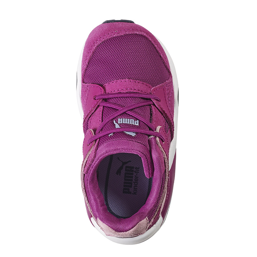 PUMA - Baskets basses coloris violet à lacets élastiqués  