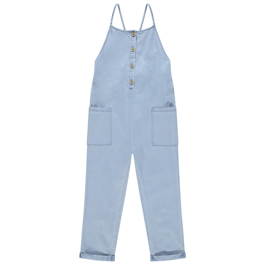 Salopette longue à poches et fines bretelles 