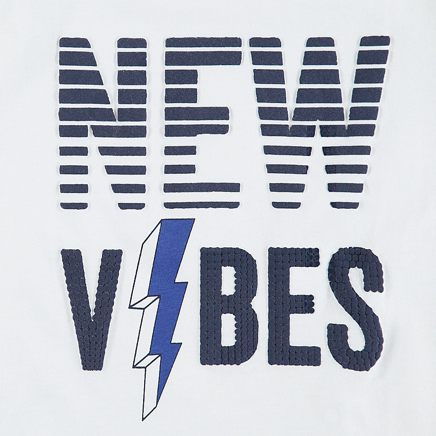 Junior - Tee-shirt manches longues en jersey avec inscription printée 