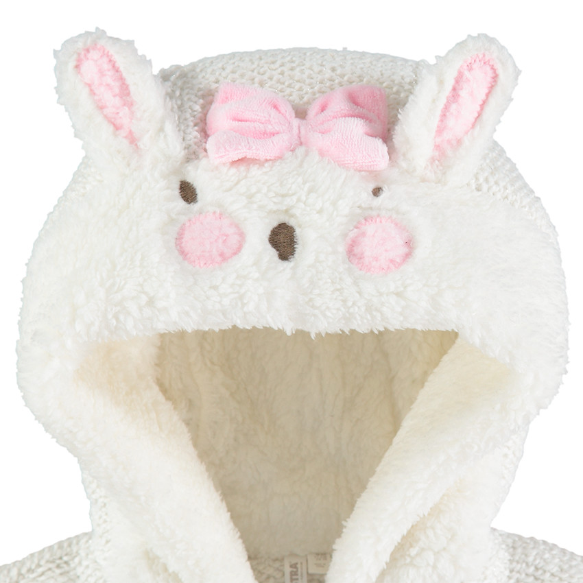 Veste à capuche en molleton fantaisie avec oreilles de lapin en relief 