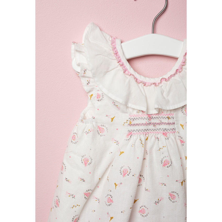 Ensemble van jurk met print "all-over" en bijpassende bloomer 