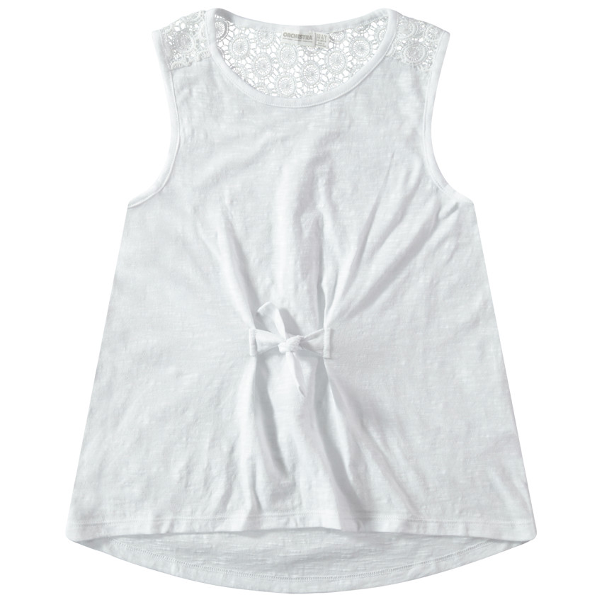 Junior - Débardeur en maille slub avec dentelle au dos 