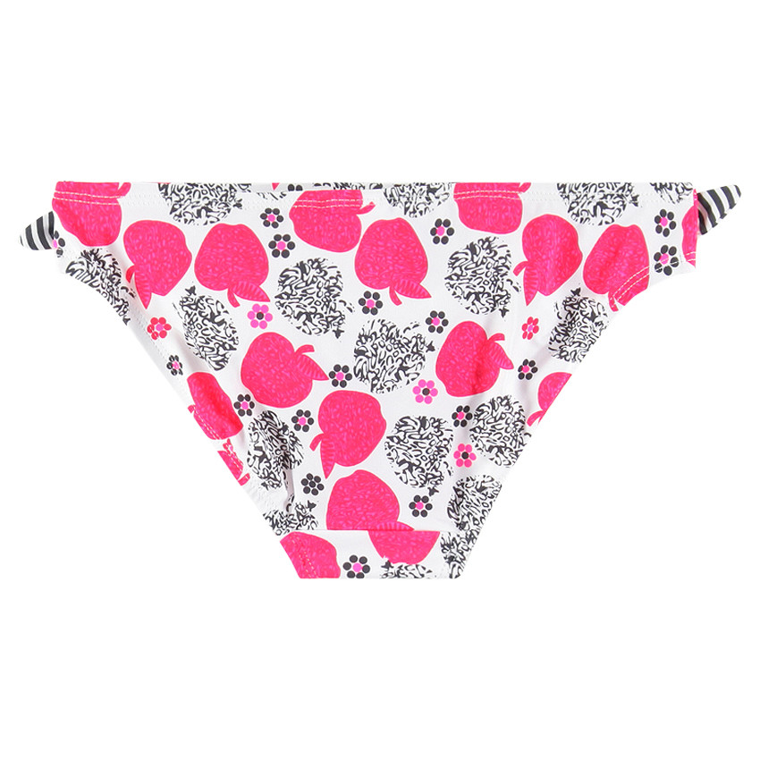 Maillot de bain 2 pièces à rayures et imprimé pommes 