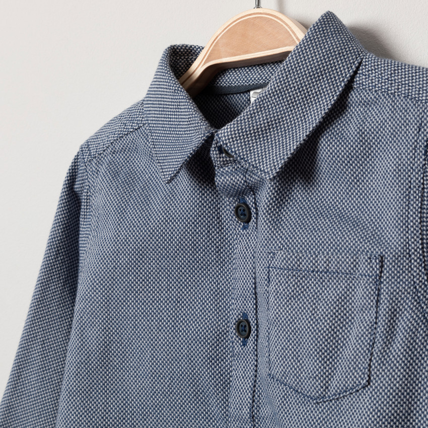 Chemise manches longues en coton fantaisie 