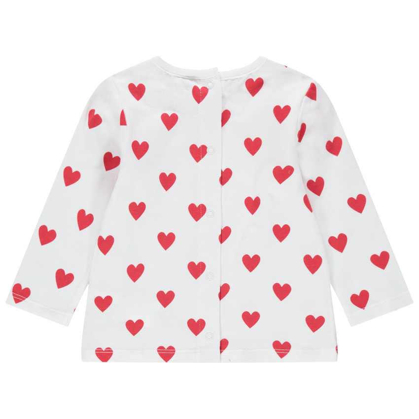 T-shirt manches longues imprimé coeurs 