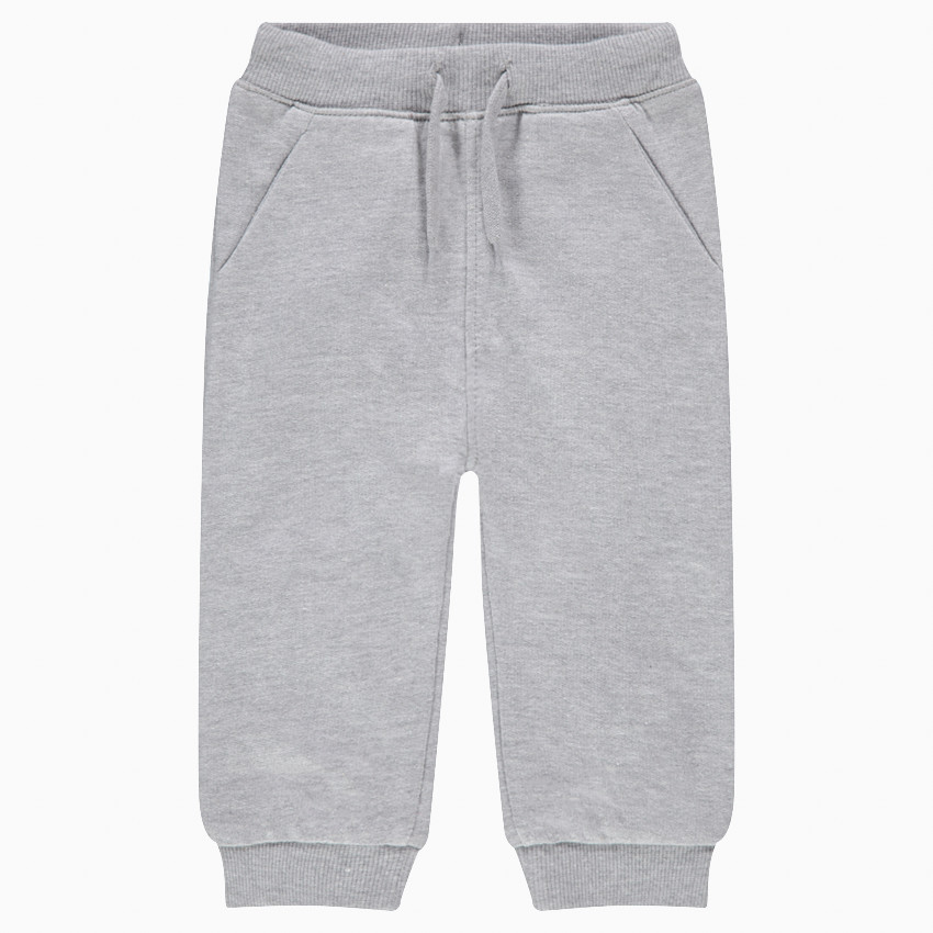 Pantalon de jogging en molleton gris chiné 