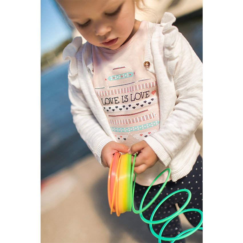 Gilet en tricot chiné avec volants 