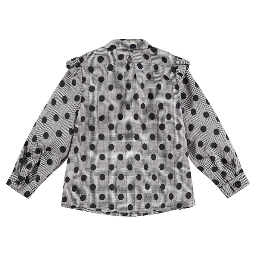 Tunique manches longues à pois all-over 