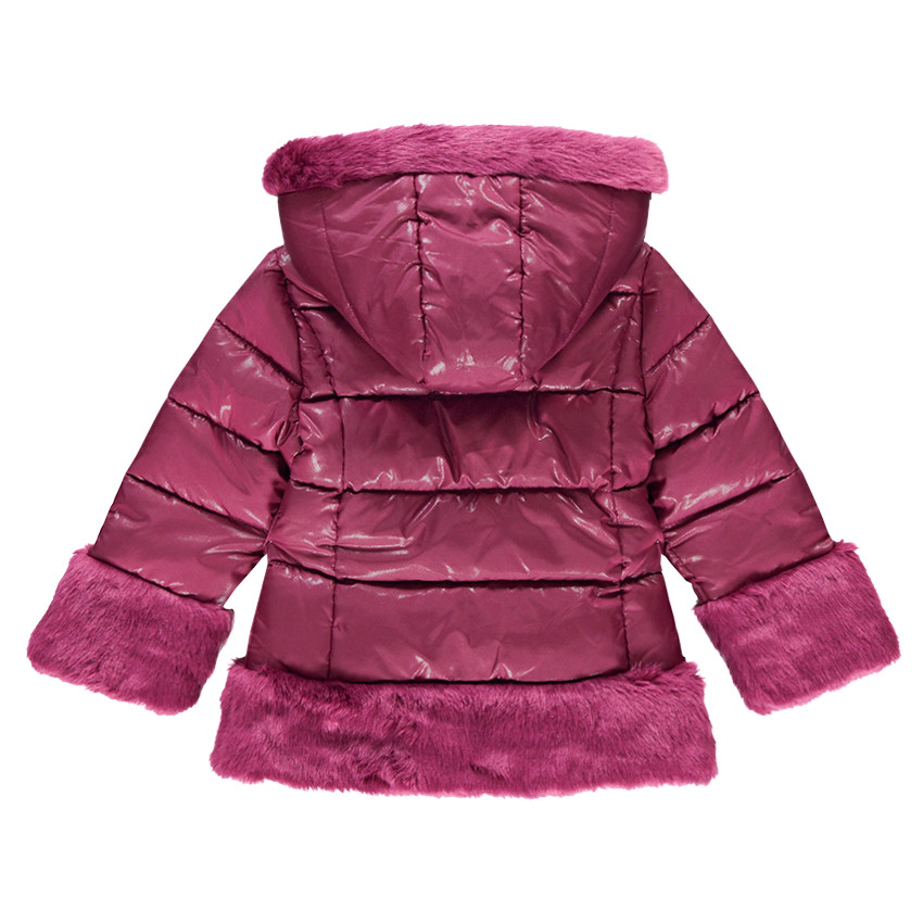 Parka matelassée doublée sherpa avec détails en fausse fourrure 