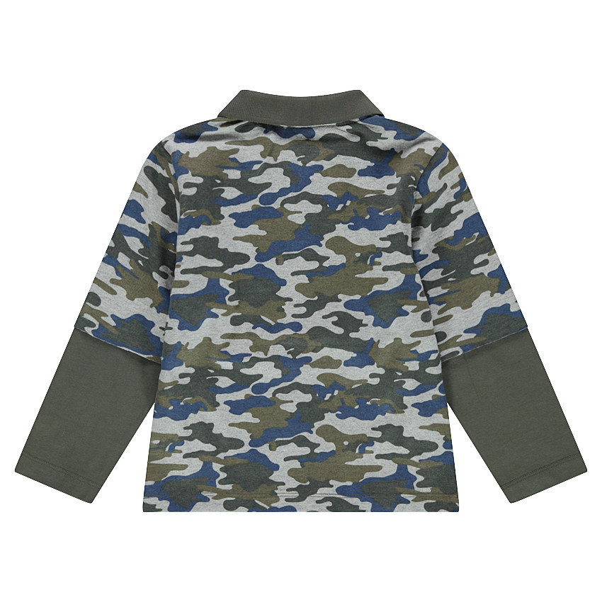 Polo effet 2 en 1 avec motif army et poche 