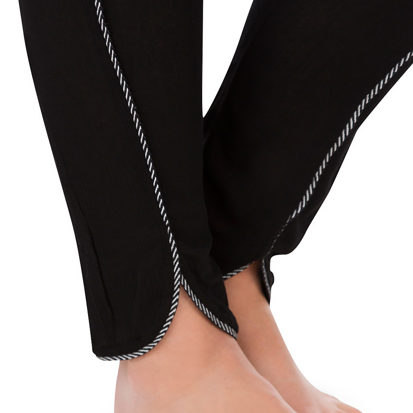 Pantalon de grossesse en crêpe avec biais tressés 