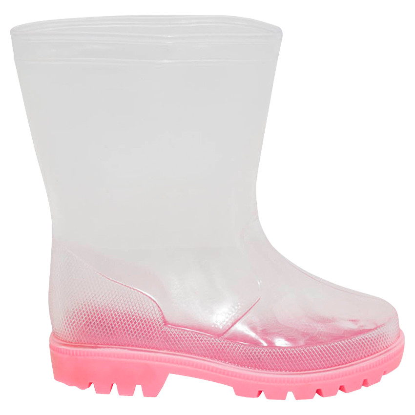 Bottes de pluie transparentes avec semelle rose du 24 au 29  