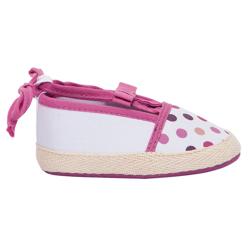 Espadrilles en toile avec noeud et imprimé pois 