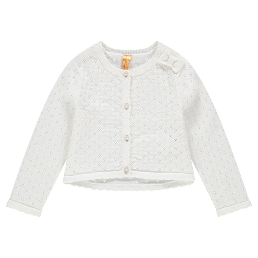 Gilet de cérémonie en maille ajourée avec noeud cousu 