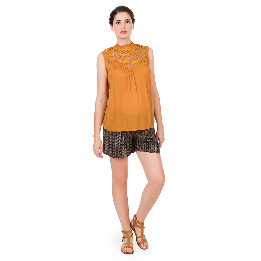 Short de grossesse fluide à motif ethnique 