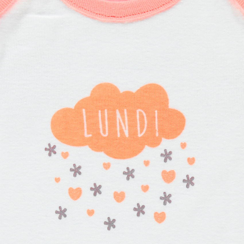 Lot de 7 bodies fantaisie avec ouverture adaptée à l'âge 