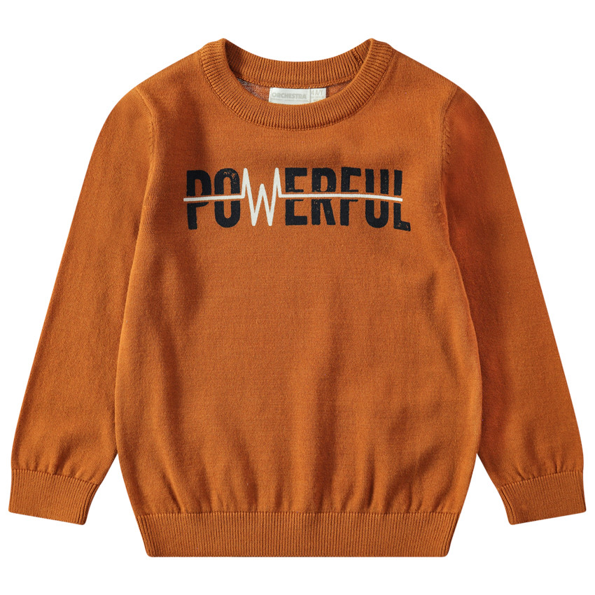 Pull en tricot avec message printé 