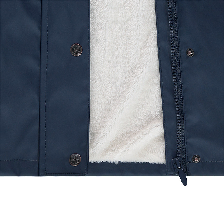 Junior - Parka en gomme à capuche doublée sherpa 