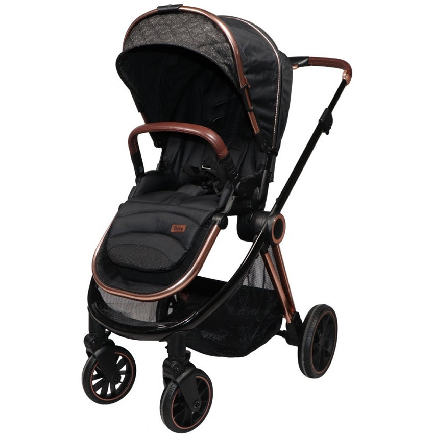 Poussette duo avec nacelle Fenix - Noir/Rose Gold 