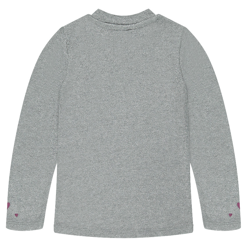 Sous-pull en jersey et lurex avec coeurs printés 