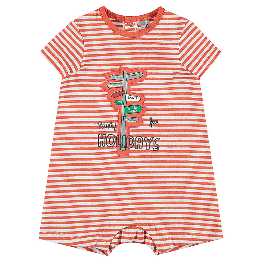 Combinaison courte en jersey avec patch brodé et printé 