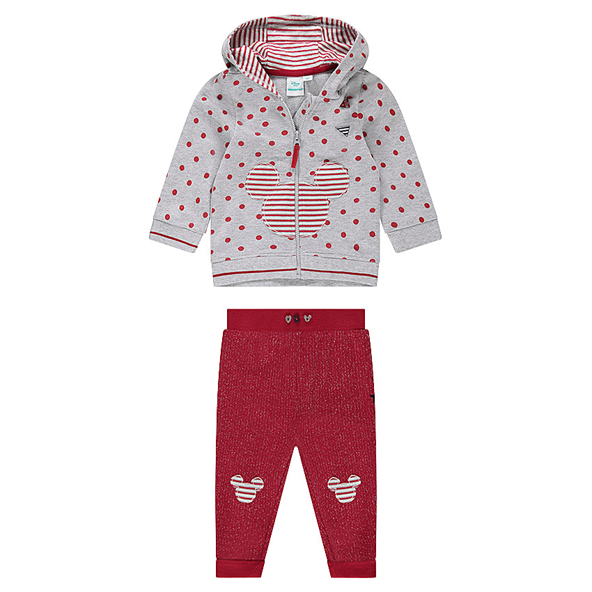 Jogging en molleton avec veste à pois et pantalon mélangé de fil brillant 